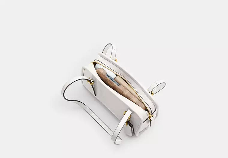 Crinkle Patent Leather Swing Zip Shoulder Bag