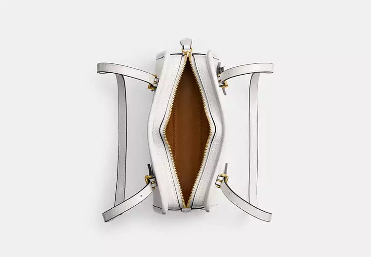 Crinkle Patent Leather Swing Zip Shoulder Bag