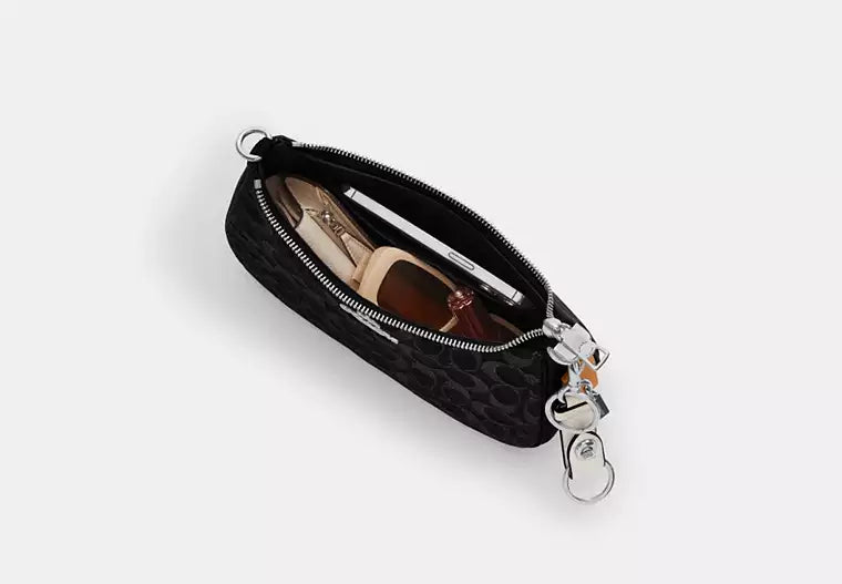 Denim Shoulder Bag With Detachable Straps And Pockets