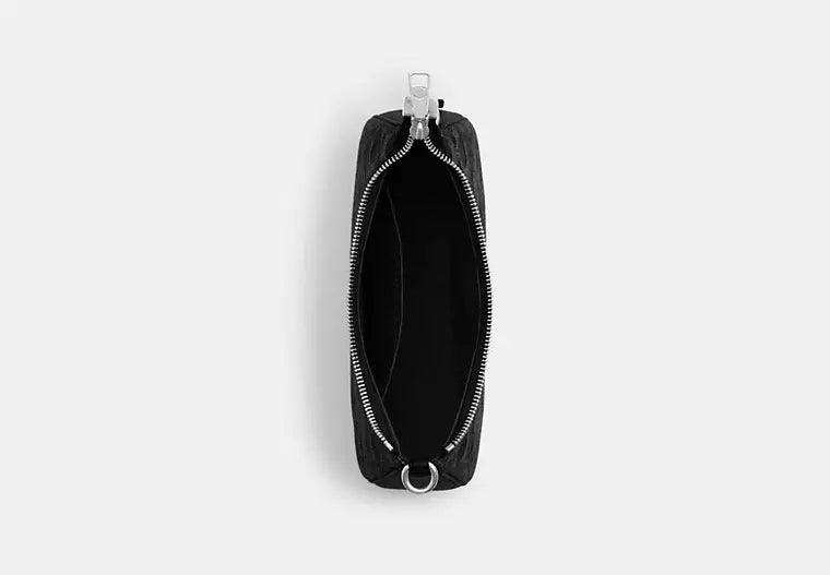 Denim Shoulder Bag With Detachable Straps And Pockets