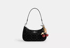 Denim Shoulder Bag With Detachable Straps And Pockets