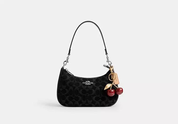 Denim Shoulder Bag With Detachable Straps And Pockets