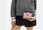 Medium Corner Zip Wallet With Denim And Leather