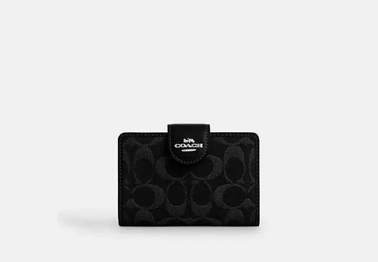 Medium Corner Zip Wallet in Signature Denim