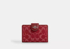Medium Corner Zip Wallet With Signature Denim