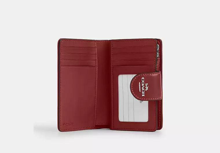 Medium Corner Zip Wallet With Signature Denim