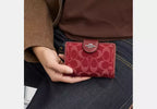Medium Corner Zip Wallet With Signature Denim