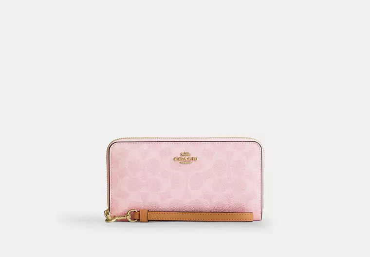 Signature Canvas Zip Around Wallet With Wristlet