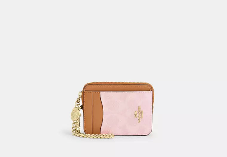 Zip card case, signature canvas charm