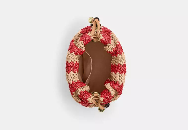 Mini Straw Drawstring Bag with Detachable Chains