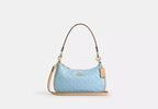 Pearlized Leather Shoulder Bag with Detachable Strap