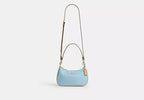 Pearlized Leather Shoulder Bag with Detachable Strap