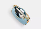 Pearlized Leather Shoulder Bag with Detachable Strap