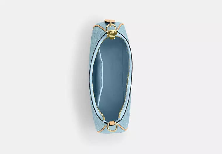 Pearlized Leather Shoulder Bag with Detachable Strap