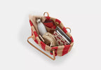 Straw City Tote Bag With Leather Trim And Charm