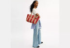 Straw City Tote Bag With Leather Trim And Charm