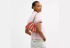 Faye Straw Leather Drawstring Shoulder Bag