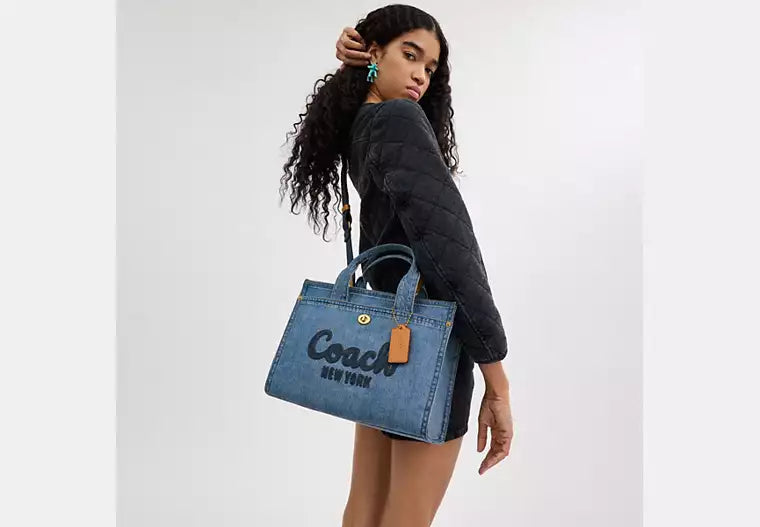 Denim Cargo Tote Bag – Convertible Shoulder & Crossbody