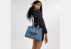 Denim Cargo Tote Bag – Convertible Shoulder & Crossbody