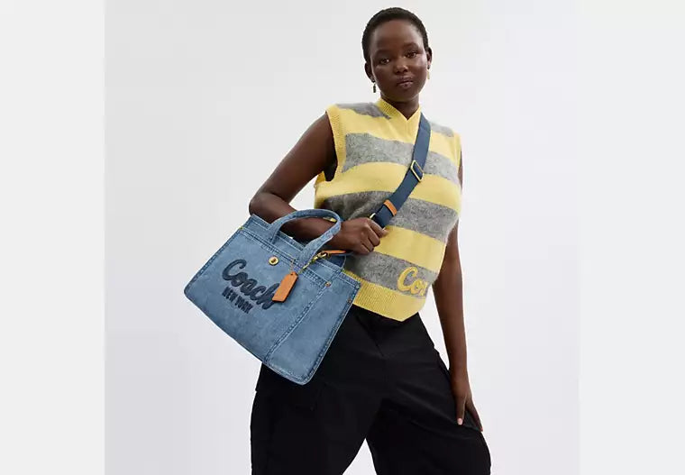 Denim Cargo Tote Bag – Convertible Shoulder & Crossbody
