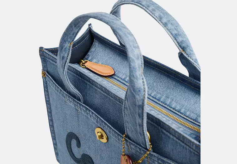 Denim Cargo Tote Bag – Convertible Shoulder & Crossbody