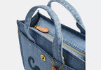 Denim Cargo Tote Bag – Convertible Shoulder & Crossbody
