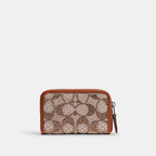 Small Zip-Around Card Case in Jacquard Leather