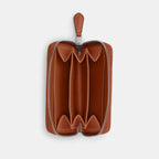Small Zip-Around Card Case in Jacquard Leather